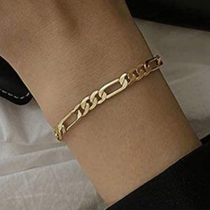 18K Gold Figaro Chain Bracelet